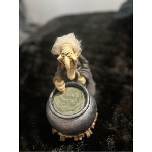 Vintage Paolo Chiari Resin Statue Old Man caricature Halloween Cauldron